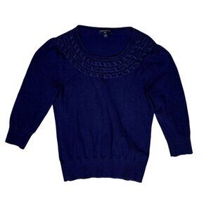 Banana Republic Blue Navy Scoop Neck Sweater Size Petite Small